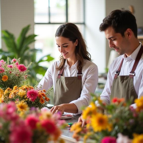 BloomBites team preparing fresh floral and gourmet gift deliveries in San Diego
