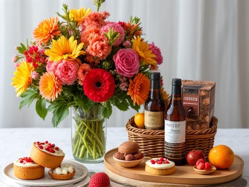 Flowers plus food gourmet bundle combination gift delivery San Diego