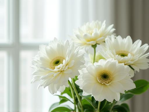 Soft white sympathy floral arrangement for condolence delivery